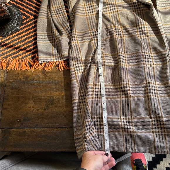 Melloday Mid Length Plaid Open Jacket w/Pockets - Picture 9 of 10